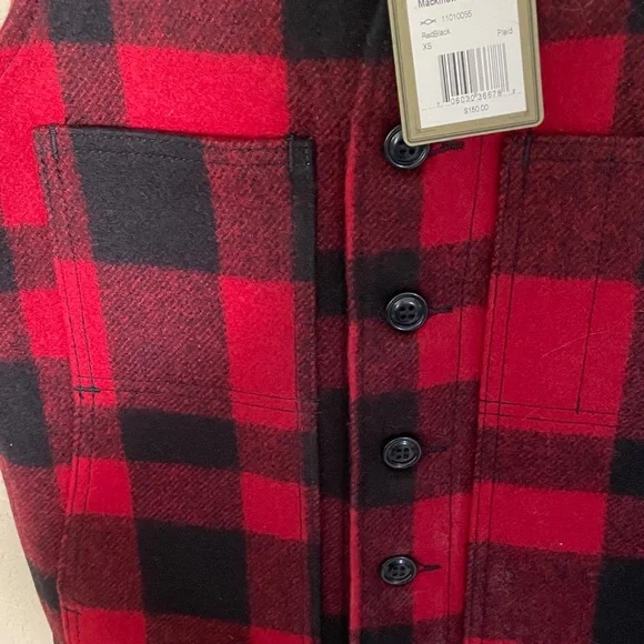 Filson NWT Vest 100% Wool Buffalo Plaid XS - Picture 4 of 7